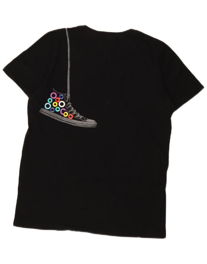 Tricou grafic Converse pentru bărbați Top mediu din bumbac negru