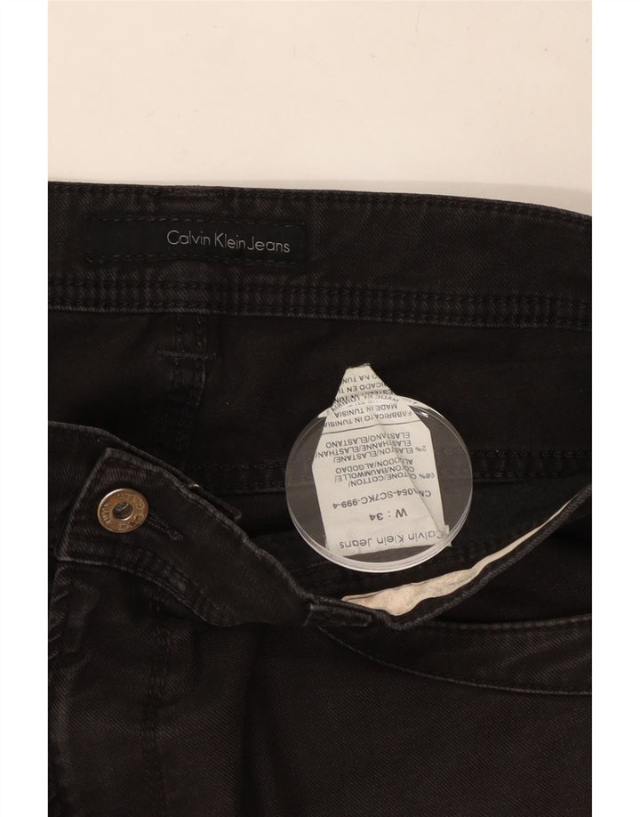 Blugi drepti pentru bărbați CALVIN KLEIN W34 L33 bumbac negru