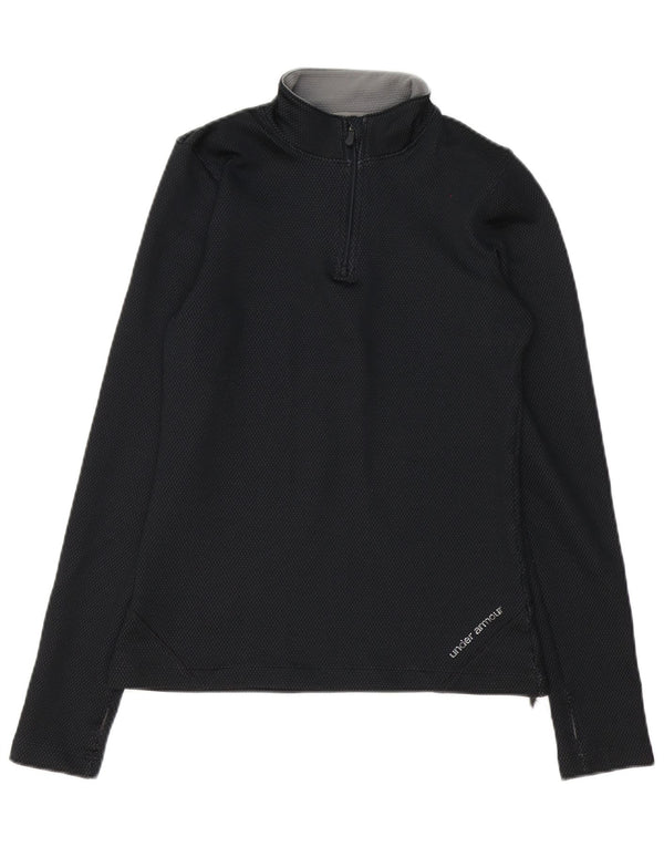 Top de trening Under Armour pentru bărbați, cu fermoar și gât, negru