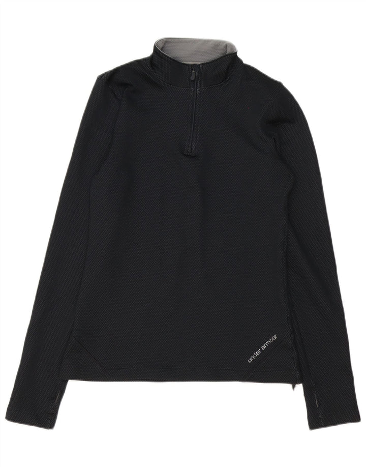 Top de trening Under Armour pentru bărbați, cu fermoar și gât, negru