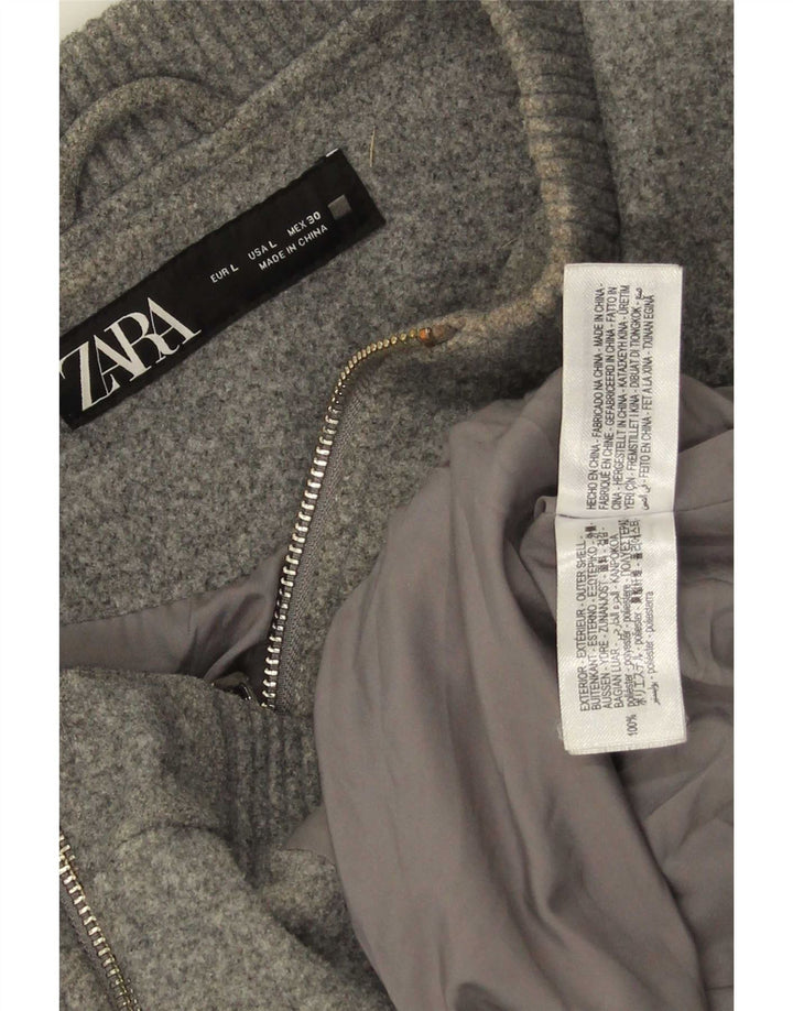 Bomber pentru bărbați Zara UK 40, mare, gri poliester cu pături