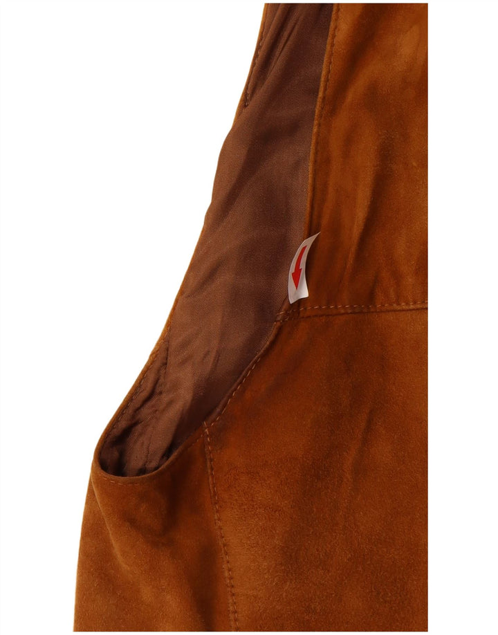 Gilet din piele intoarsa pentru barbati vintage UK 40 Large Brown
