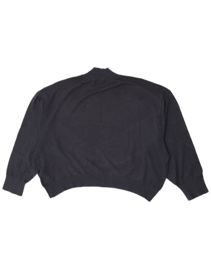 Pulover oversized cu gât țestoasă pentru femei Zara UK 16 Mare bleumarin
