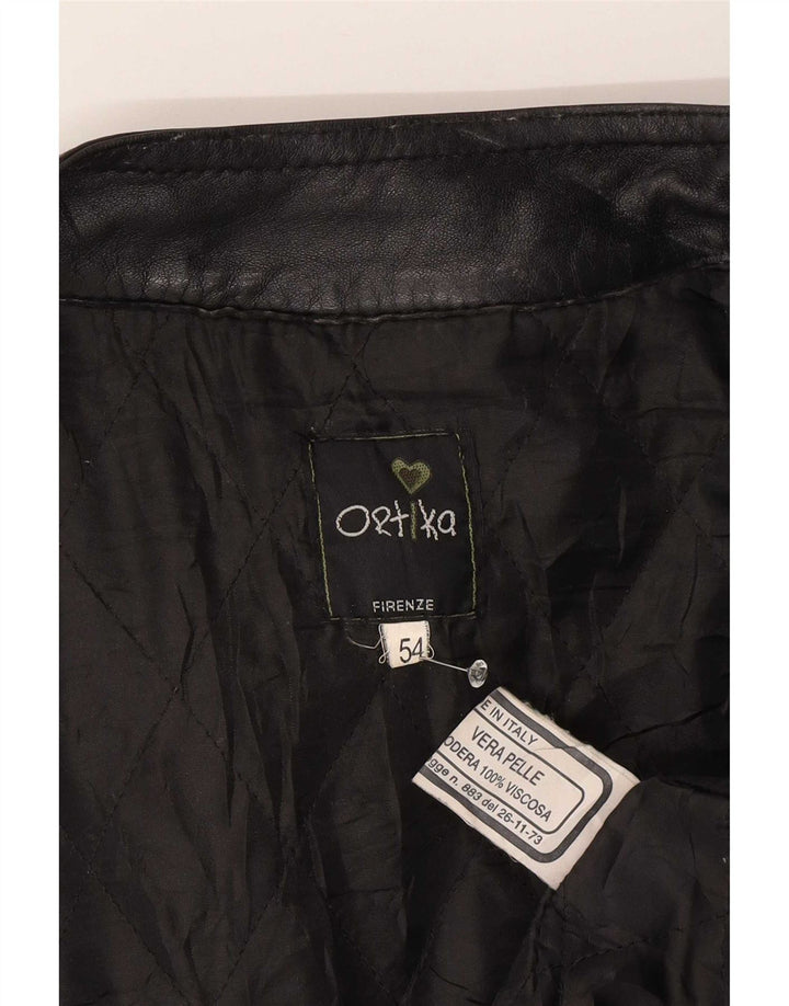 Jachetă vintage din piele pentru bărbați IT 54 2XL neagră