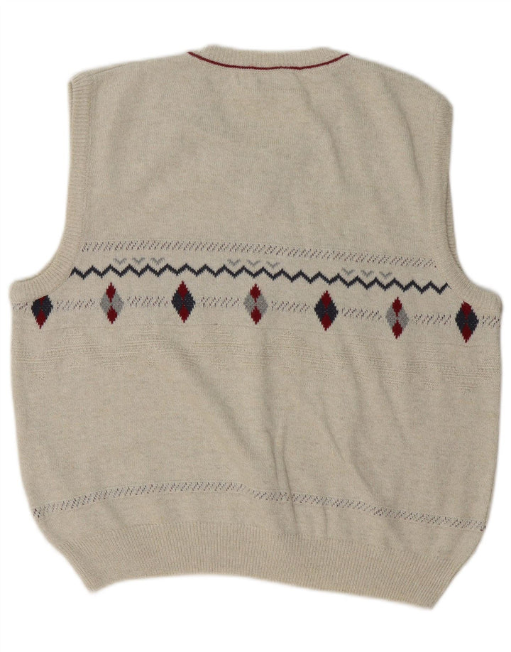 Vesta pentru bărbați Canda Tank Top Mare Bej Argyle/Diamond Bumbac