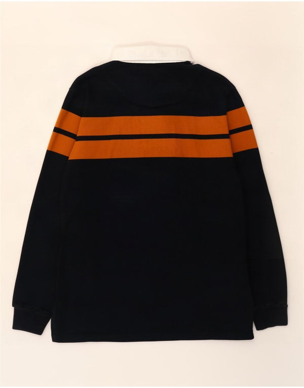 Tricou polo rugby cu mânecă lungă pentru bărbați Marks & Spencer XL bleumarin cu dungi