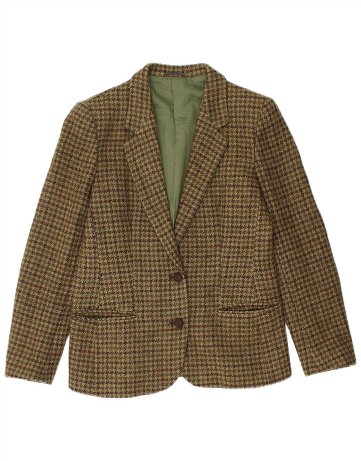 Jachetă Tris pentru femei cu 2 nasturi, UK 12 Medium Khaki Houndstooth