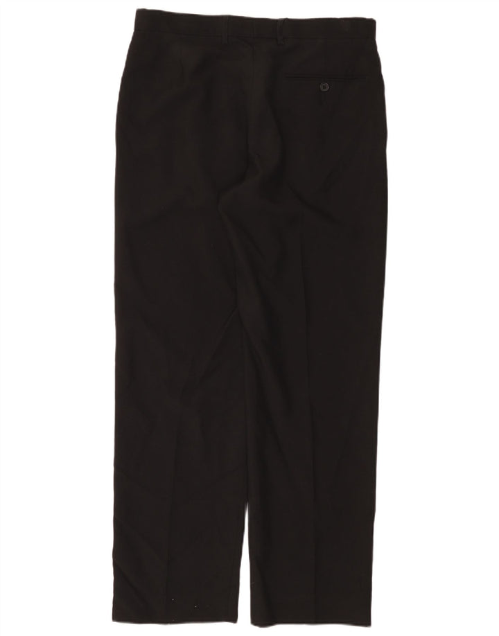 Marks & Spencer Pantaloni de costum pentru bărbați, drepti, cu croiala normală, L32 L31, negru