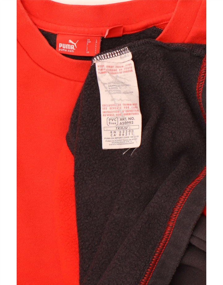 Hanorac grafic pentru bărbați PUMA Pulover mare, roșu, bumbac color bloc