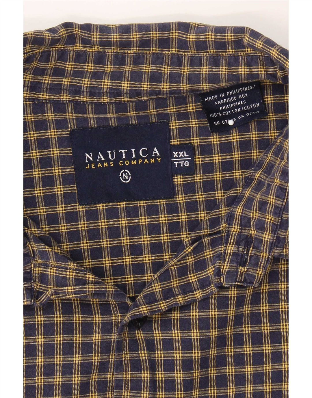 Cămașă pentru bărbați Nautica 2XL, bumbac cu carouri bleumarin