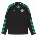 Top de fotbal irlandez Adidas pentru bărbați cu mânecă lungă, poliester mediu negru