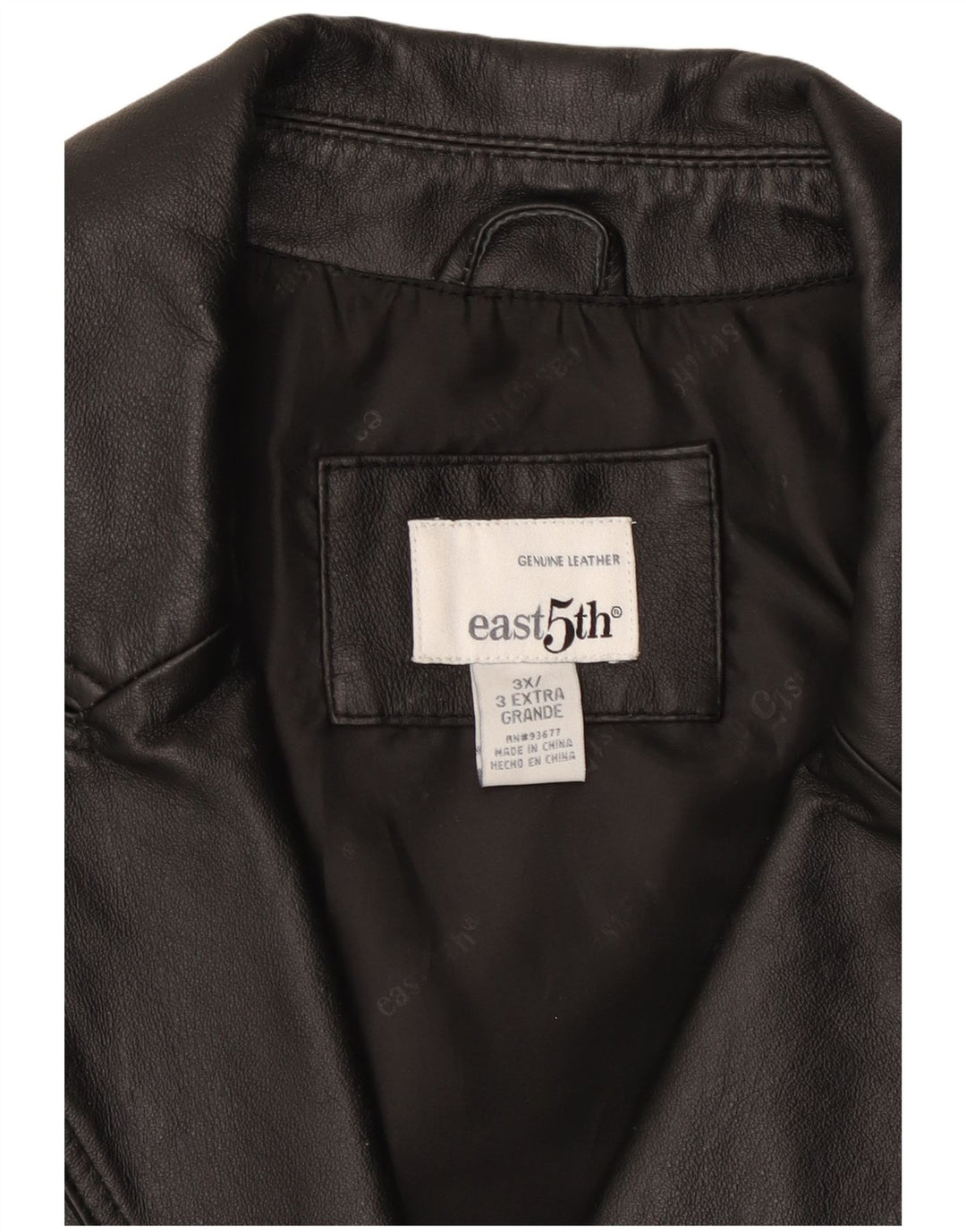 East 5th Jachetă din piele cu 3 nasturi pentru femei UK 22 3XL Piele neagră