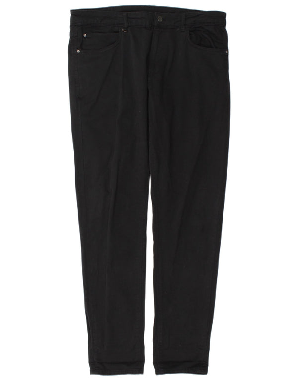 Pantaloni casual slim pentru femei Zara EU 42 Large W32 L31 Bumbac negru