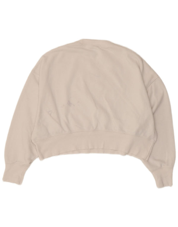 Pulover de hanorac supradimensionat pentru femei Nike UK 6 XS Bumbac alb