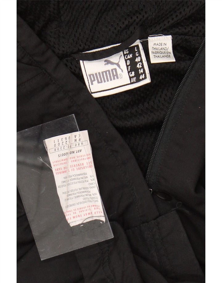 Jachetă Anorak cu glugă PUMA pentru femei UK 14, mare, negru, nailon