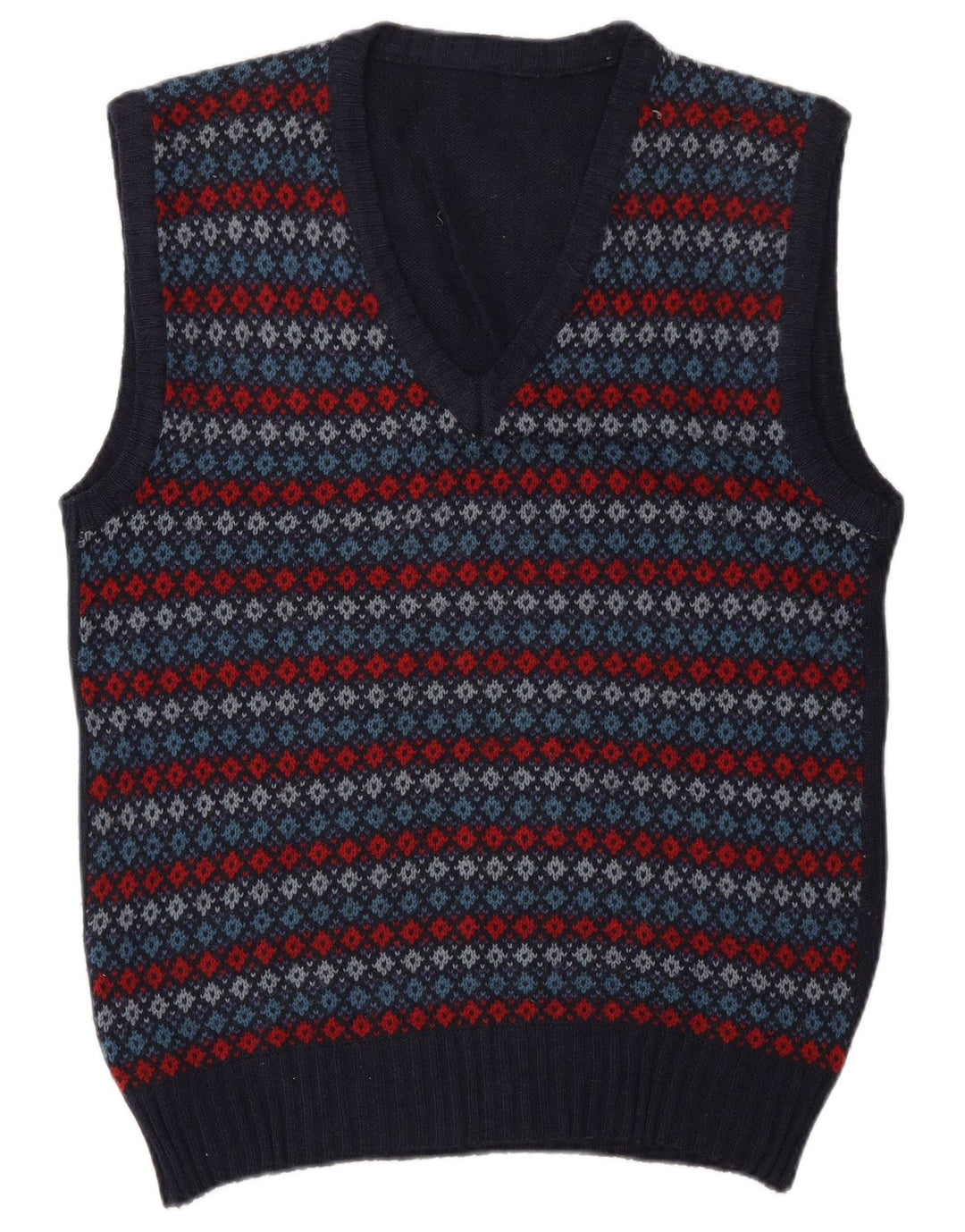 WRANGLER Vestă pentru bărbați Tank Top Mediu Bleumarin Lână Argyle/Diamond