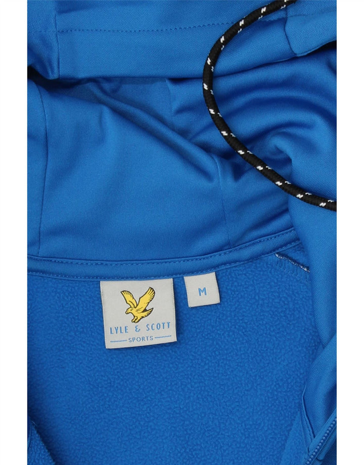 Pulover Lyle & Scott pentru bărbați, cu fermoar, albastru mediu, poliester color bloc