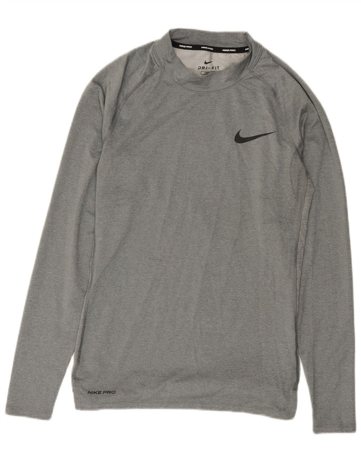 Tricou pentru bărbați Nike Dri Fit Top cu mânecă lungă, gri mediu, poliester
