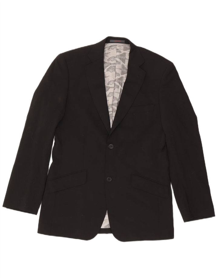 Sacou Ted Baker pentru bărbați cu 2 nasturi, UK 38, lână neagră medie