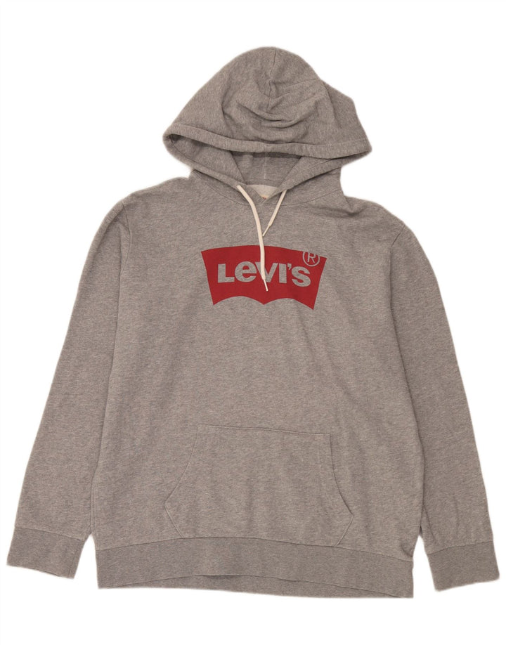 Pulover Levi's pentru bărbați, cu capotă, mare, gri, bumbac