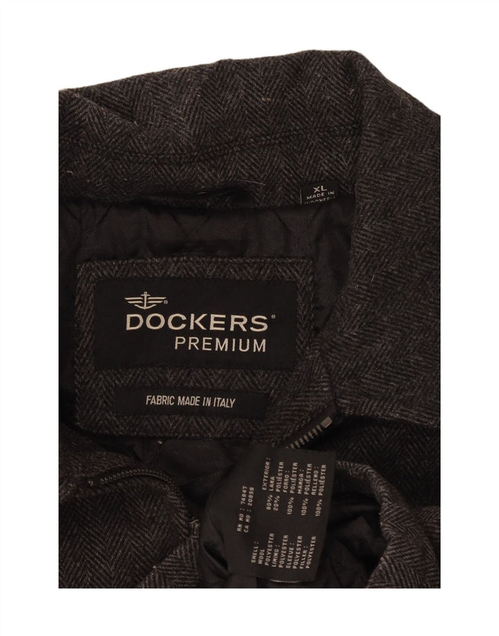 Jachetă Bomber Dockers pentru bărbați UK 42 XL Lână gri Herringbone