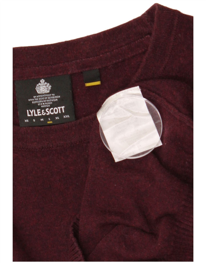 LYLE & SCOTT Pulover pentru bărbați cu decolteu rotund din bumbac mare maro