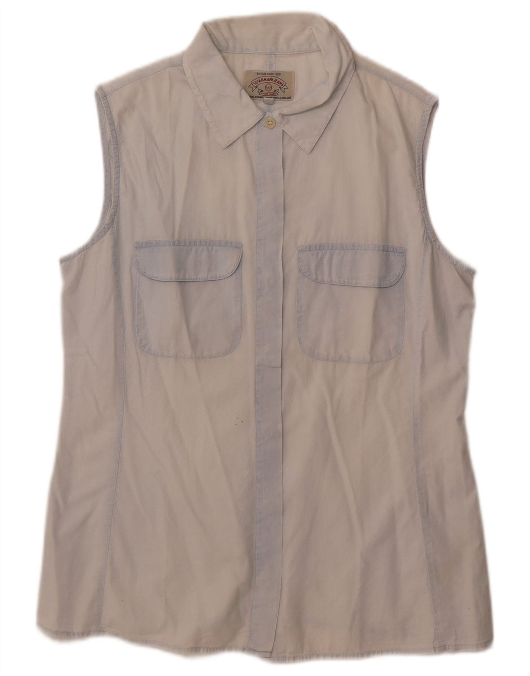 Cămașă fără mâneci pentru femei Armani Jeans UK 14, mare, albastru, bumbac