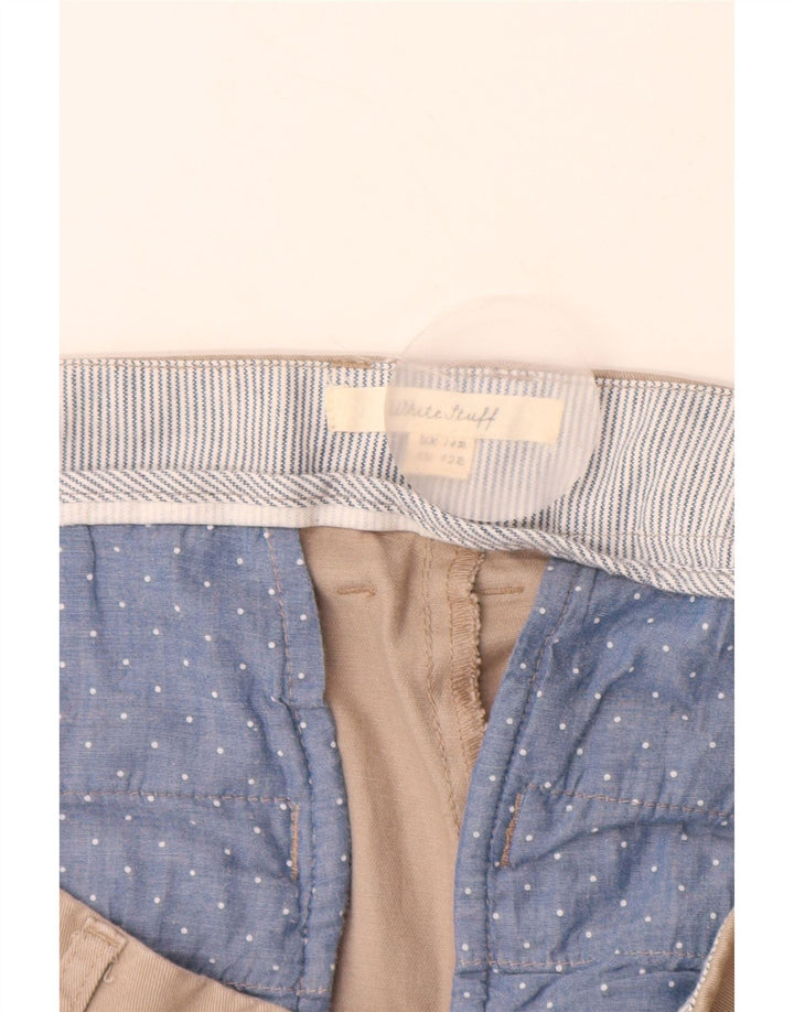 WHITE STUFF Pantaloni chino subțiri pentru femei UK 14 Large W32 L30 Bej Bumbac