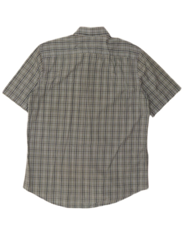 Cămașă pentru bărbați Lacoste cu mânecă scurtă, mărimea 43, bumbac cu carouri albastre mari