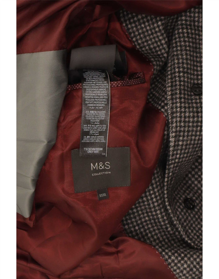 Palton pentru bărbați Marks & Spencer UK 46 3XL poliester cu picior de găină gri