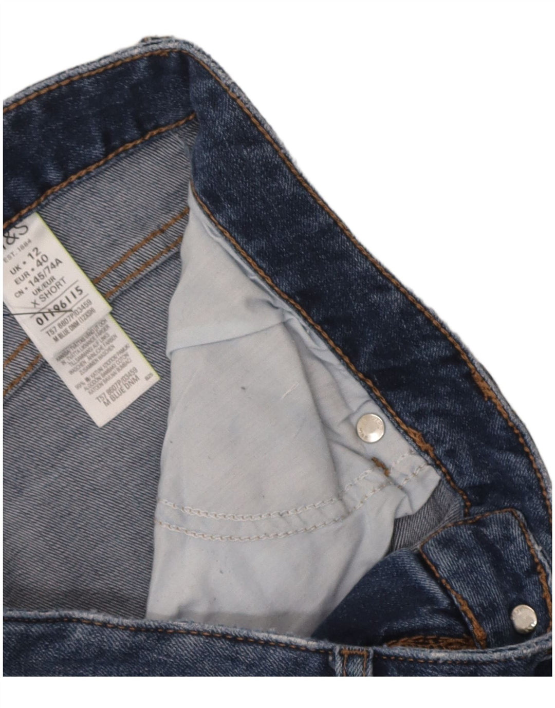 Blugi crop slim pentru femei Marks & Spencer UK 12 Medium W32 L26 Albastru