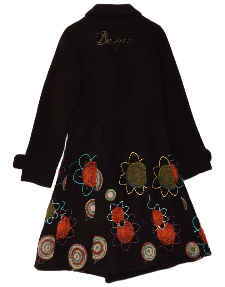 Pardesiu Desigual pentru damă cu grafică EU 38 Medium Black Floral