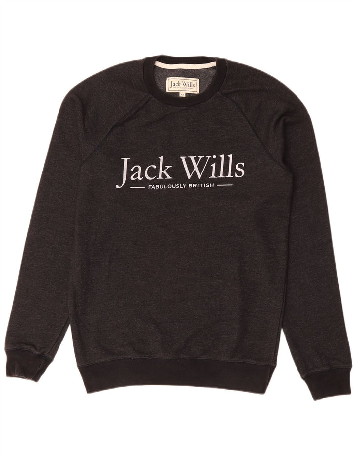 JACK WILLS Pulover grafic pentru bărbați XS Negru