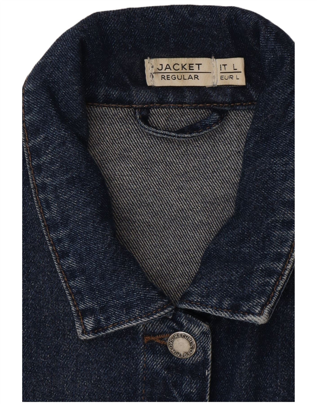 VINTAGE Jachetă de denim crop pentru femei, cu croială obișnuită, UK 16, mare, albastră