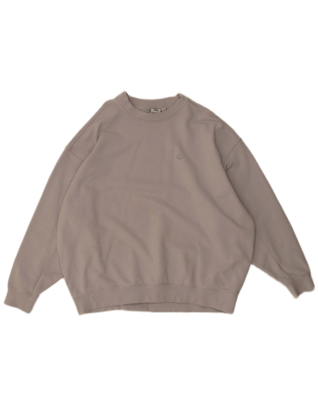 Pulover supradimensionat pentru femei Adidas UK 10 Bumbac gri mic