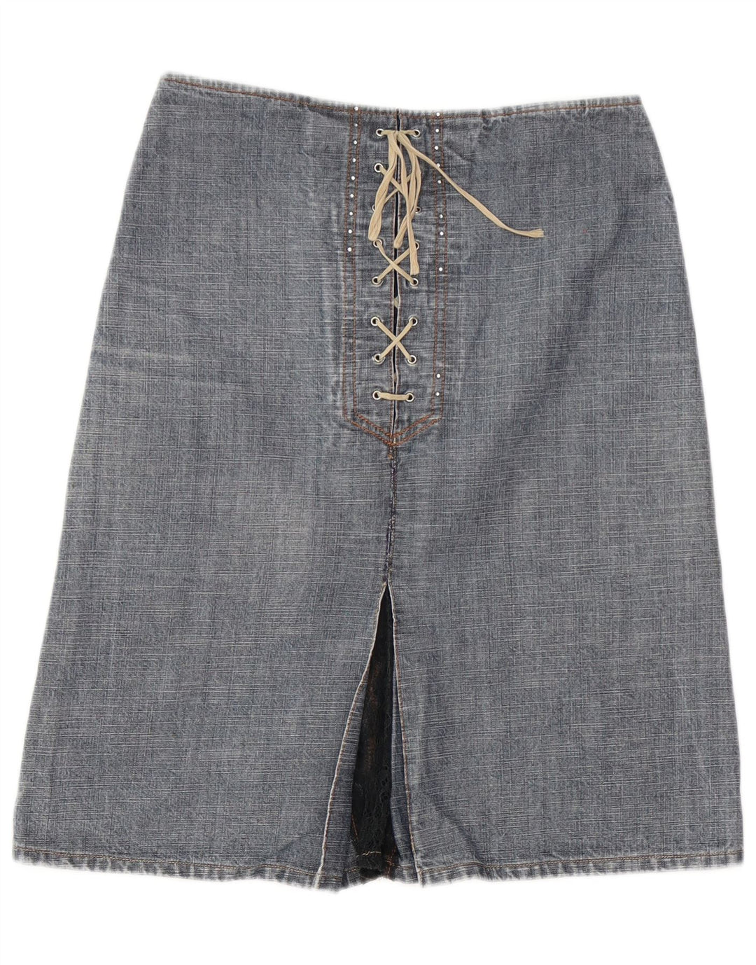 Fusta de blugi pentru femei Liu Jo W28 bumbac albastru mediu