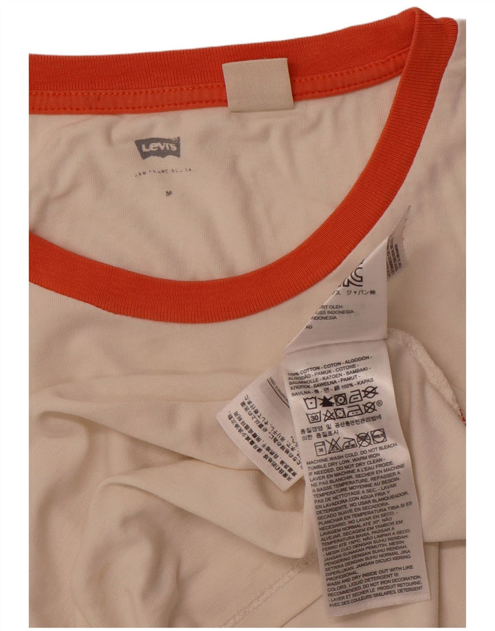 Tricou cu grafic crop LEVI'S pentru femei Top UK 12 Bumbac alb mediu mediu