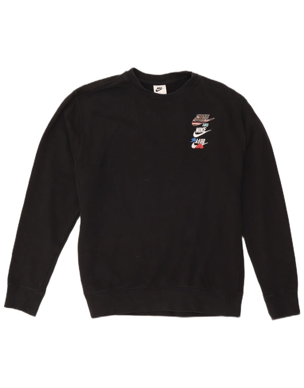 Pulover Nike pentru femei UK 16, mare, negru, bumbac