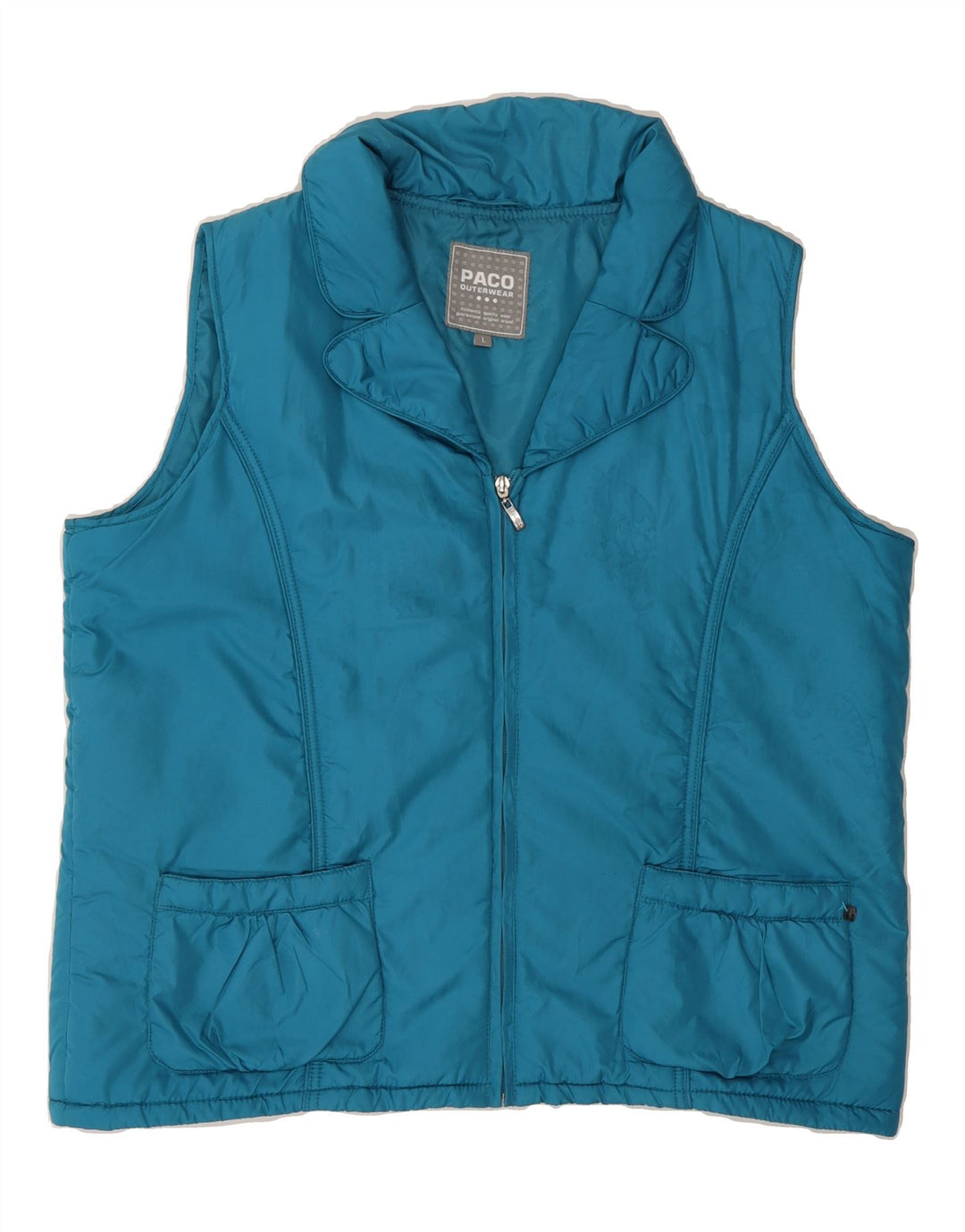 PACO Womens Padded Gilet UK 16 Large Blue Polyester Vintage Paco and Second-Hand Paco from Messina Hembry 