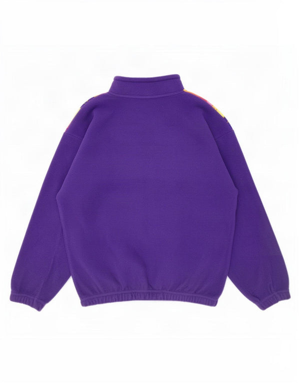 Jumper vintage pentru bărbați, cu grafică, cu fermoar și gât, din lână, XL, bumbac, floral, violet