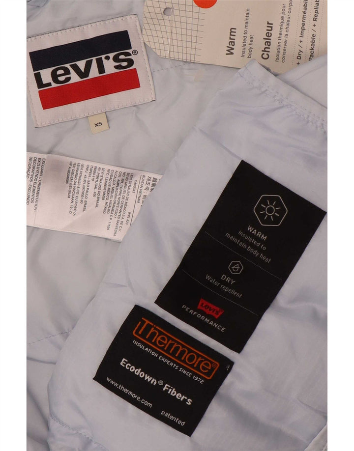 Jachetă căptușită supradimensionată cu glugă Levi's pentru femei UK 6 XS poliester albastru