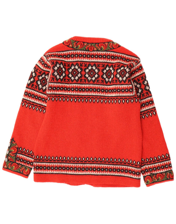 Pulover cardigan pentru femei NORDSTRIKK EU 44 XL Lână florală roșie