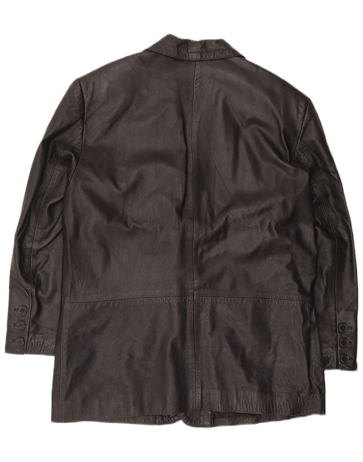 Jachetă de piele vintage pentru bărbați UK 44 2XL din piele neagră