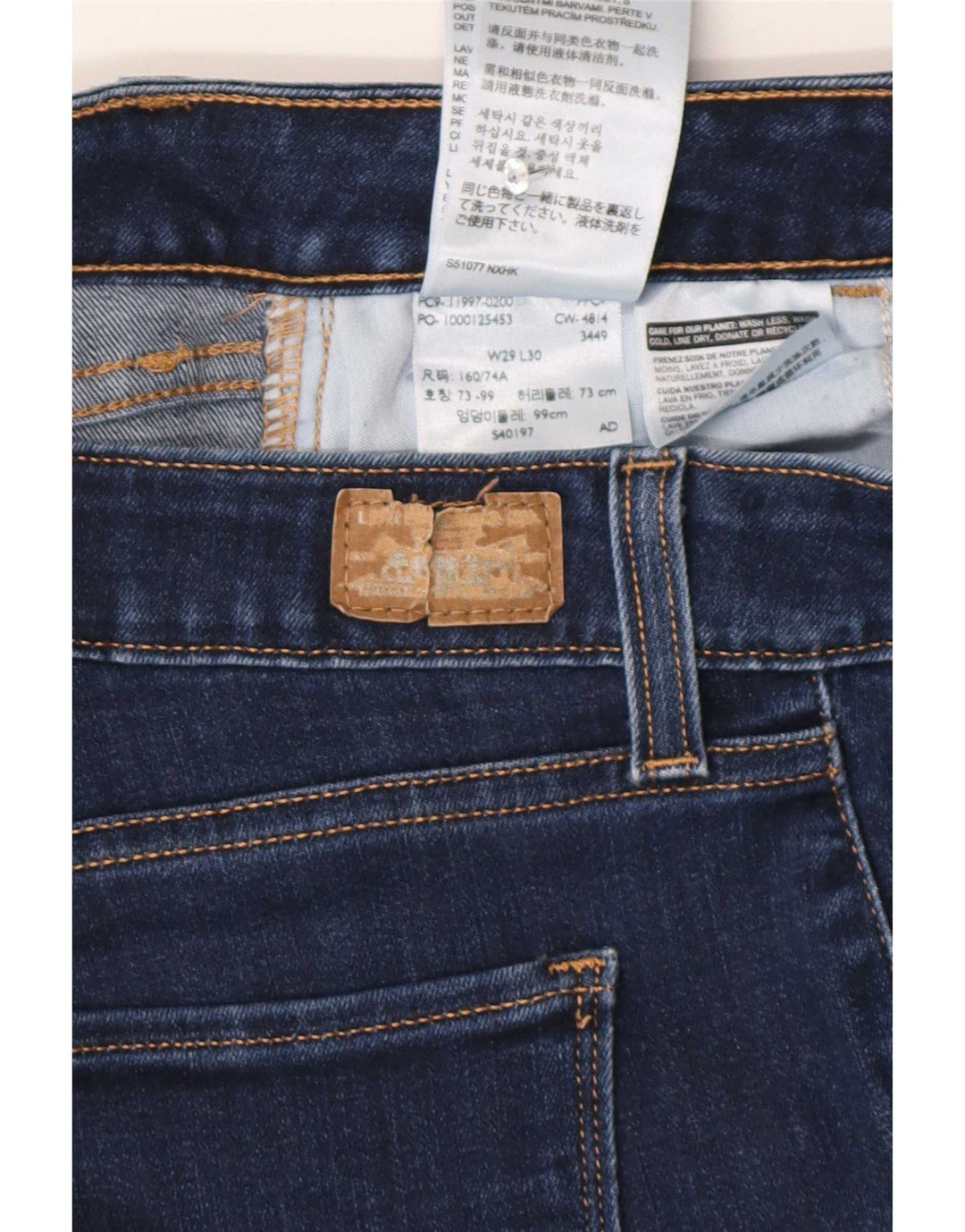 Blugi tăiați Levi's pentru femei L29 L26 Bumbac albastru