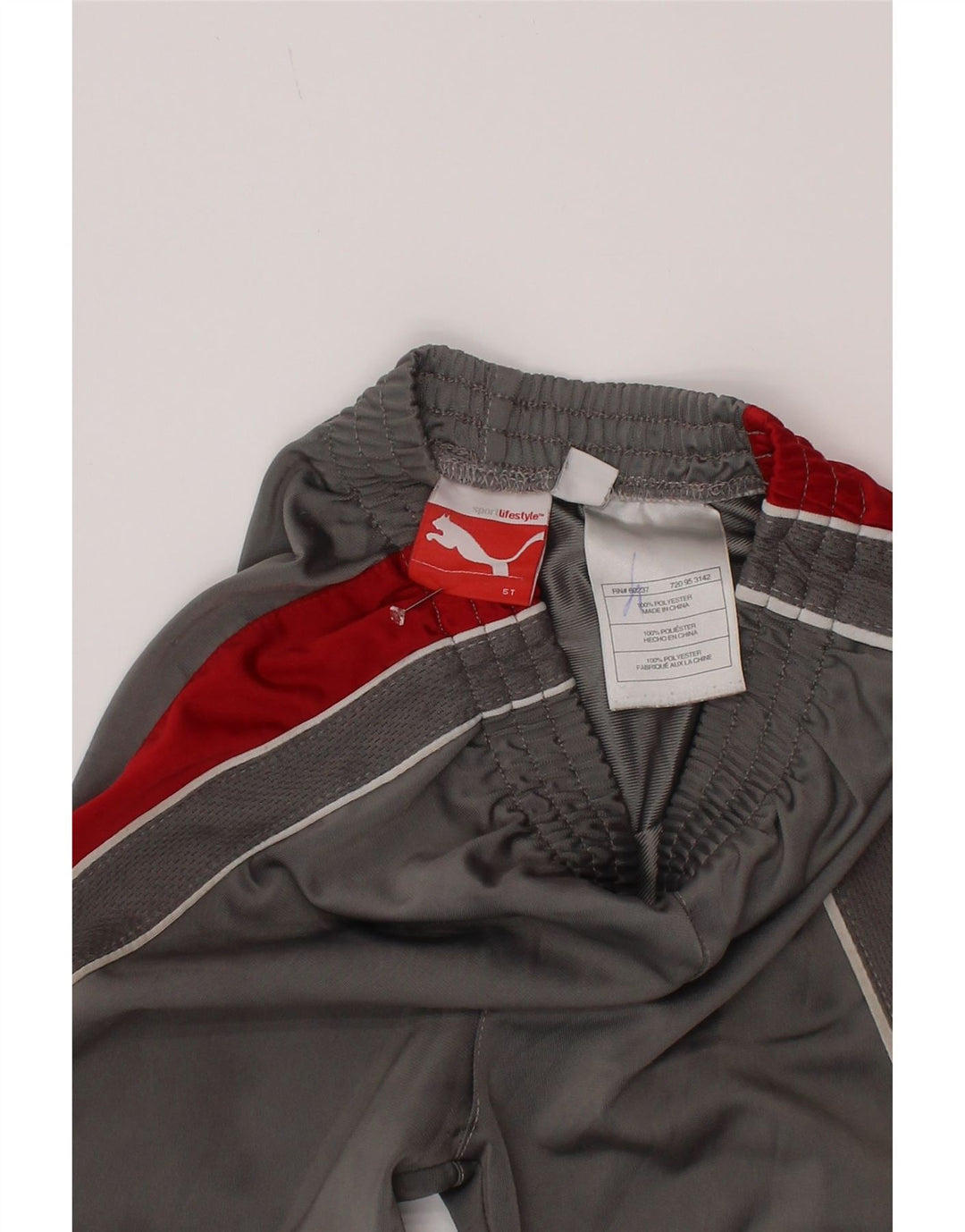 Pantaloni de trening Puma pentru băieți 4-5 ani, gri, poliester color bloc