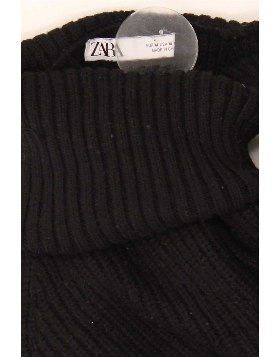 Pulover pentru femei Zara, cu umăr dezactivat, cu gât rulat, UK 14 Medium Negru