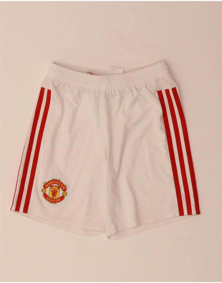 Pantaloni scurți sport Manchester United ADIDAS 9-10 ani, alb, poliester