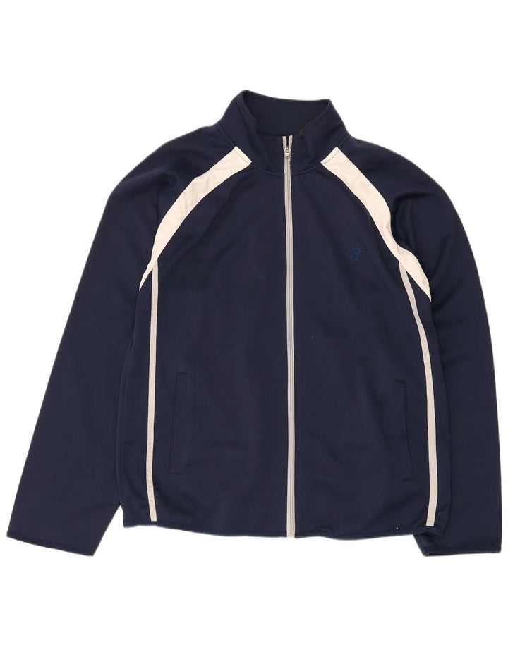 Jachetă de top pentru trening pentru bărbați Starter, albastru bleumarin, poliester color bloc