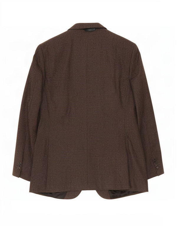 Blazer pentru bărbați Hugo Boss cu 2 nasturi US 44 2XL Lână cu pete maro