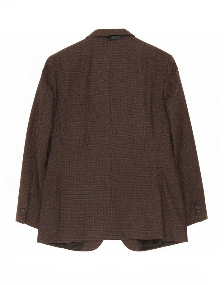 Blazer pentru bărbați Hugo Boss cu 2 nasturi US 44 2XL Lână cu pete maro